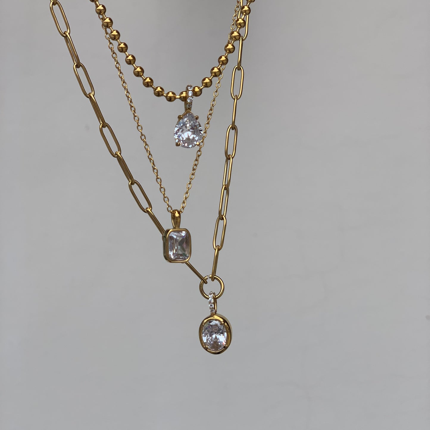 Oval Gold Figaro Necklace