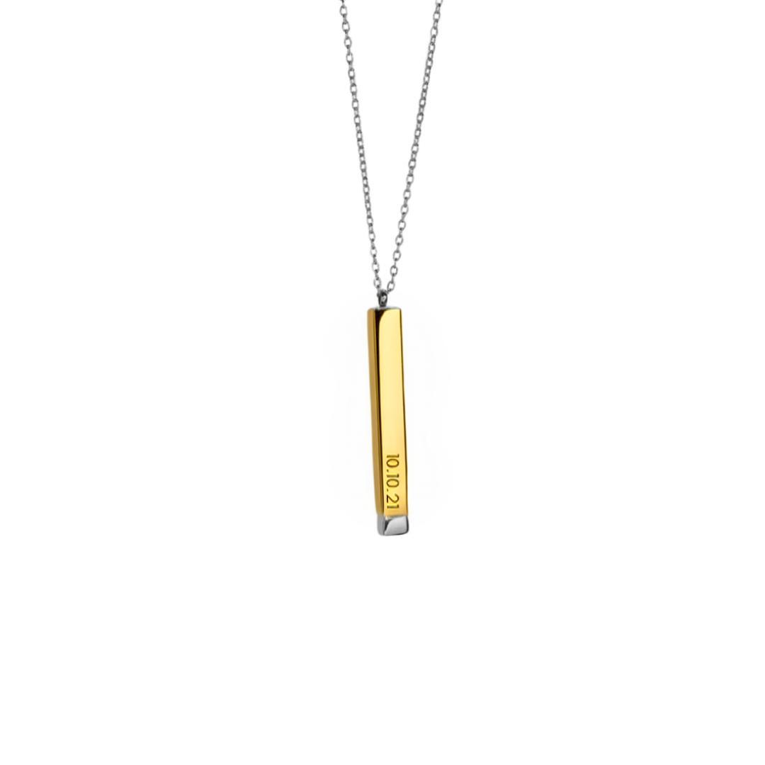 Gold & silver secret message necklace