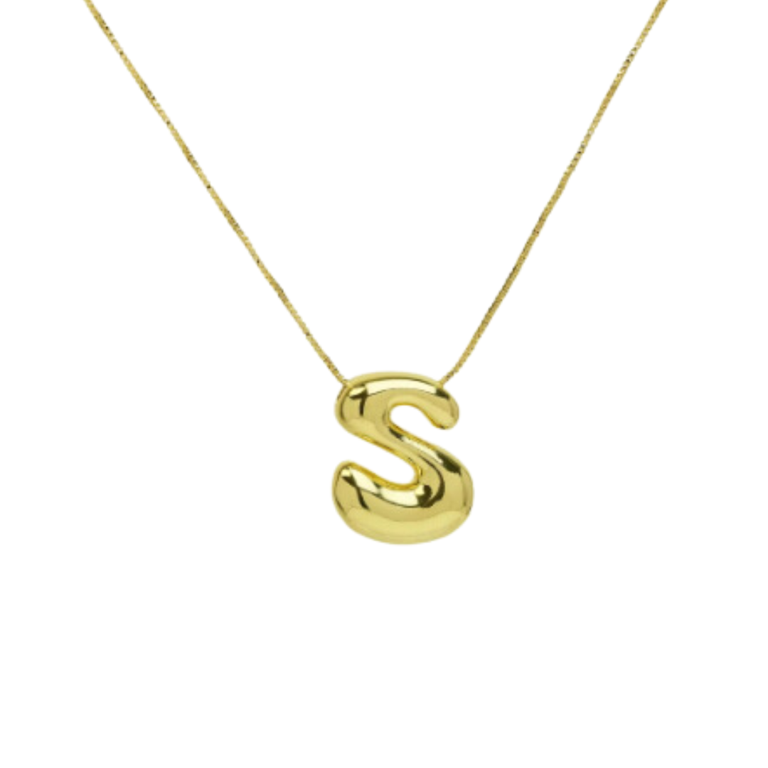 Bubble initial necklace