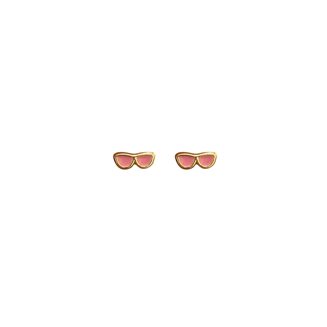 Lentes esmaltados rosa 10k