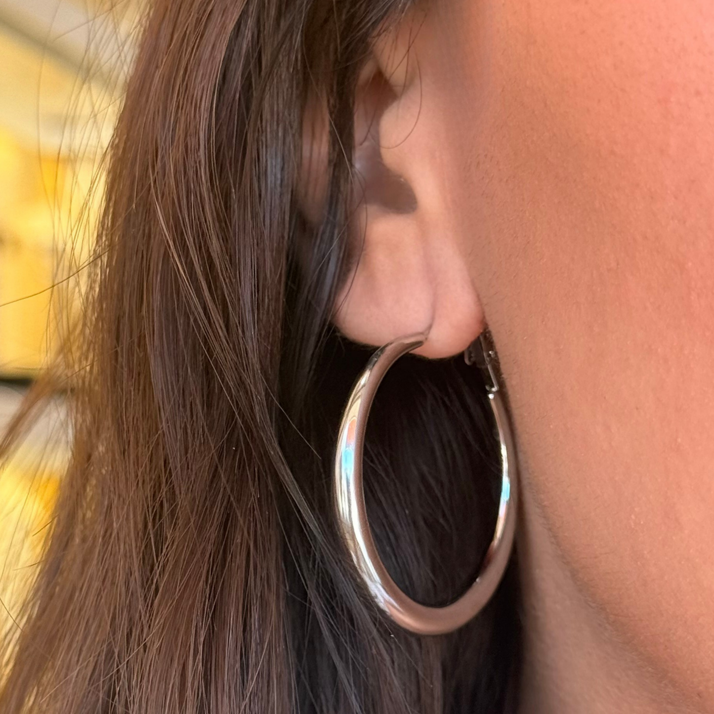 Silver Plain Hoops