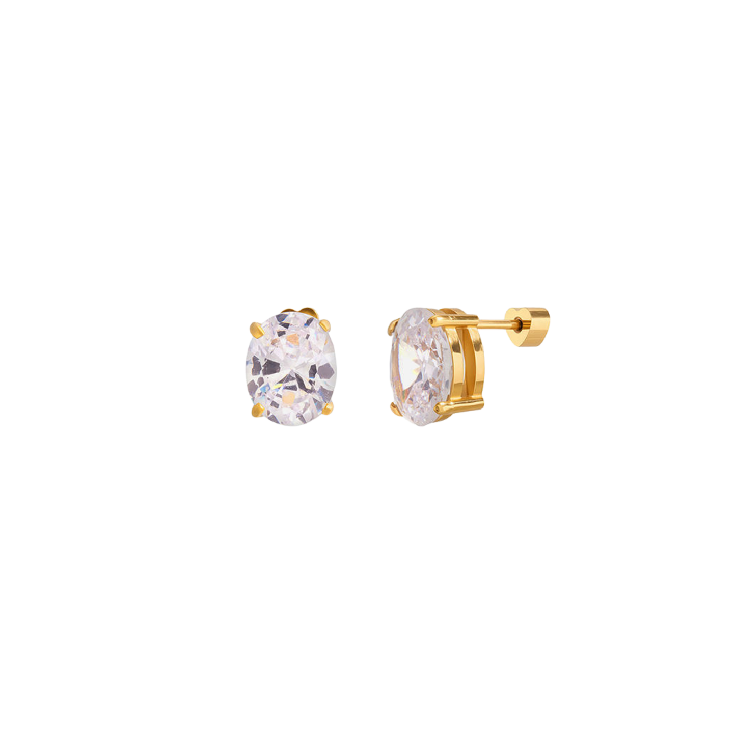 Oval Zir Golden Studs