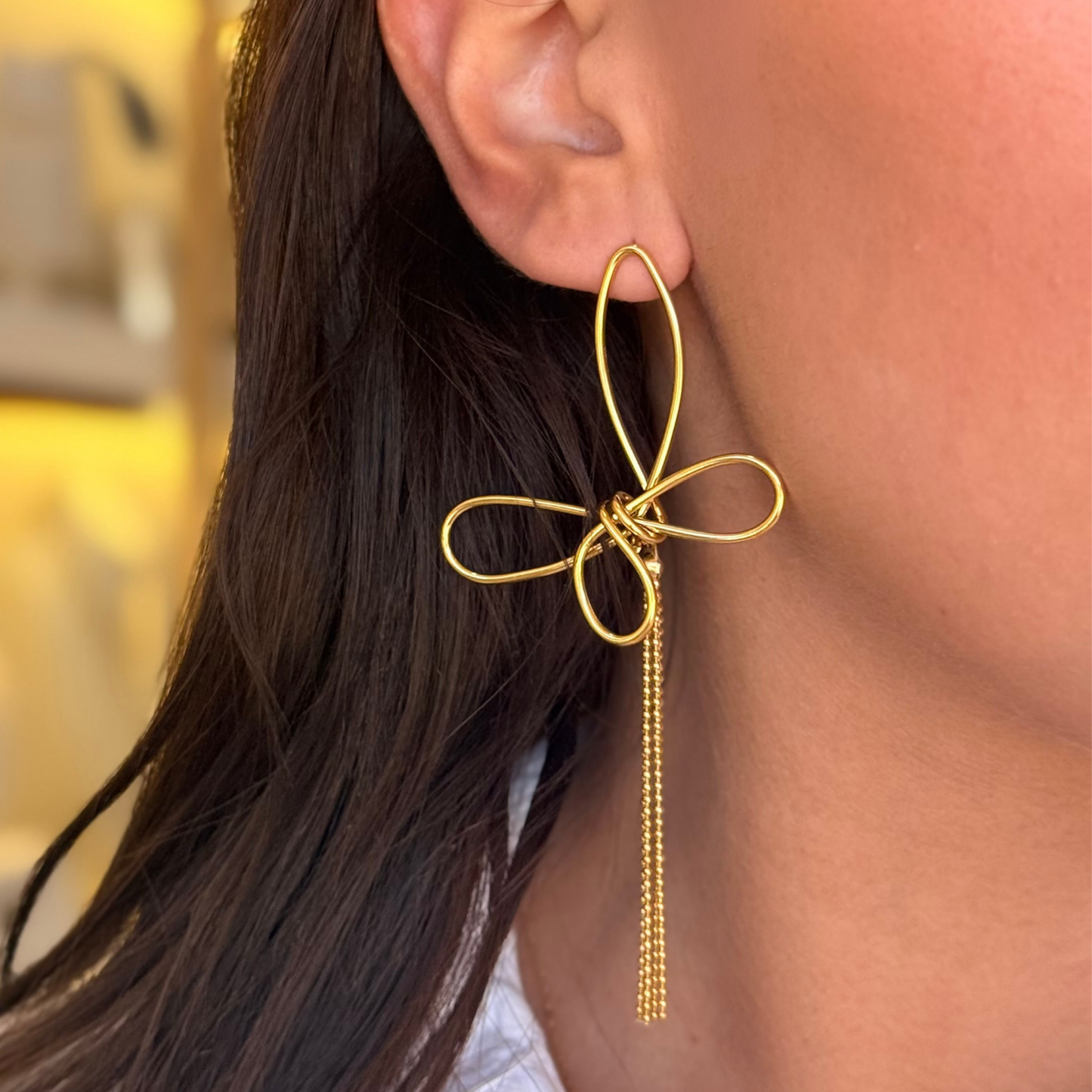 Butterfly Big Golden Earrings