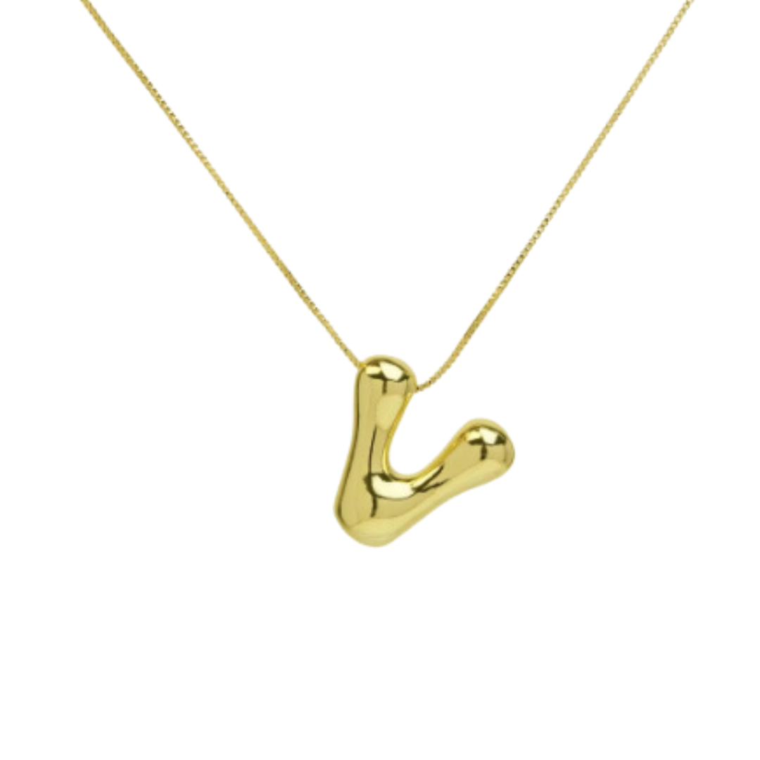 Bubble initial necklace