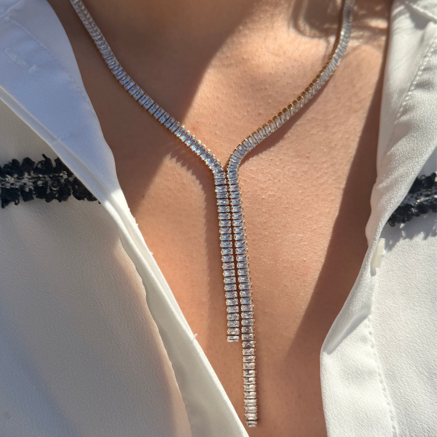 Lariat Tennis Necklace