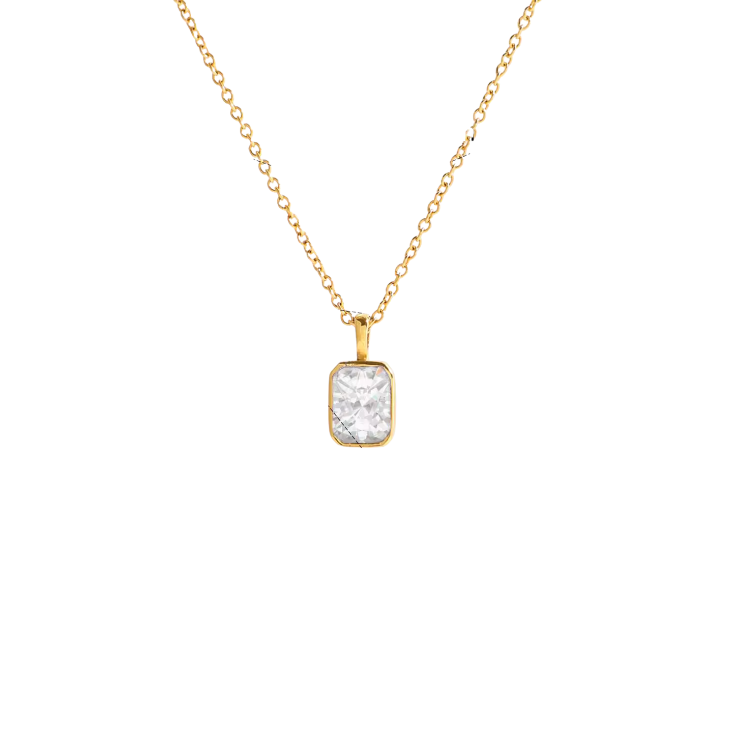 Simple Golden Necklace Rectangle