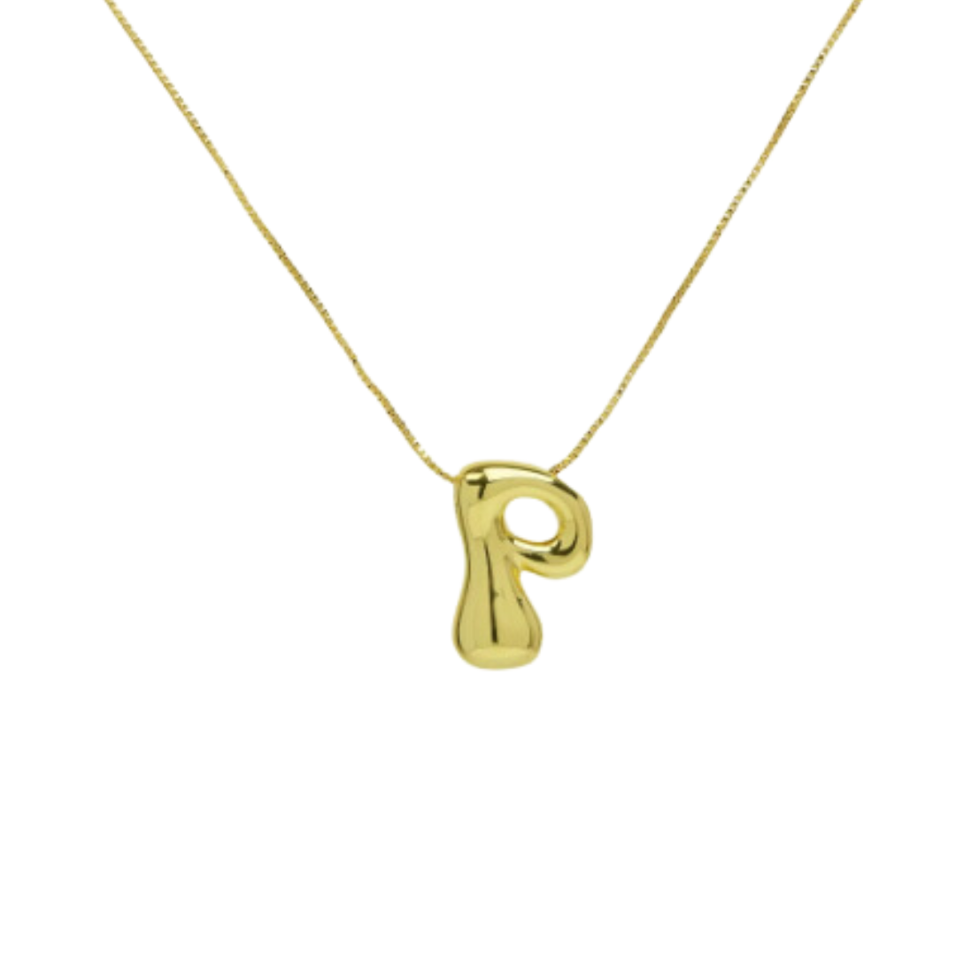 Bubble initial necklace