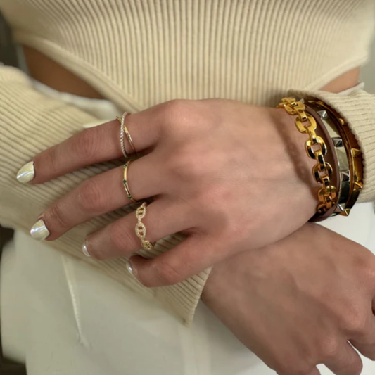 Double Loop Gold Ring