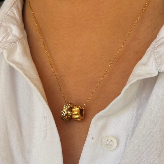 Double Round Spark Necklace