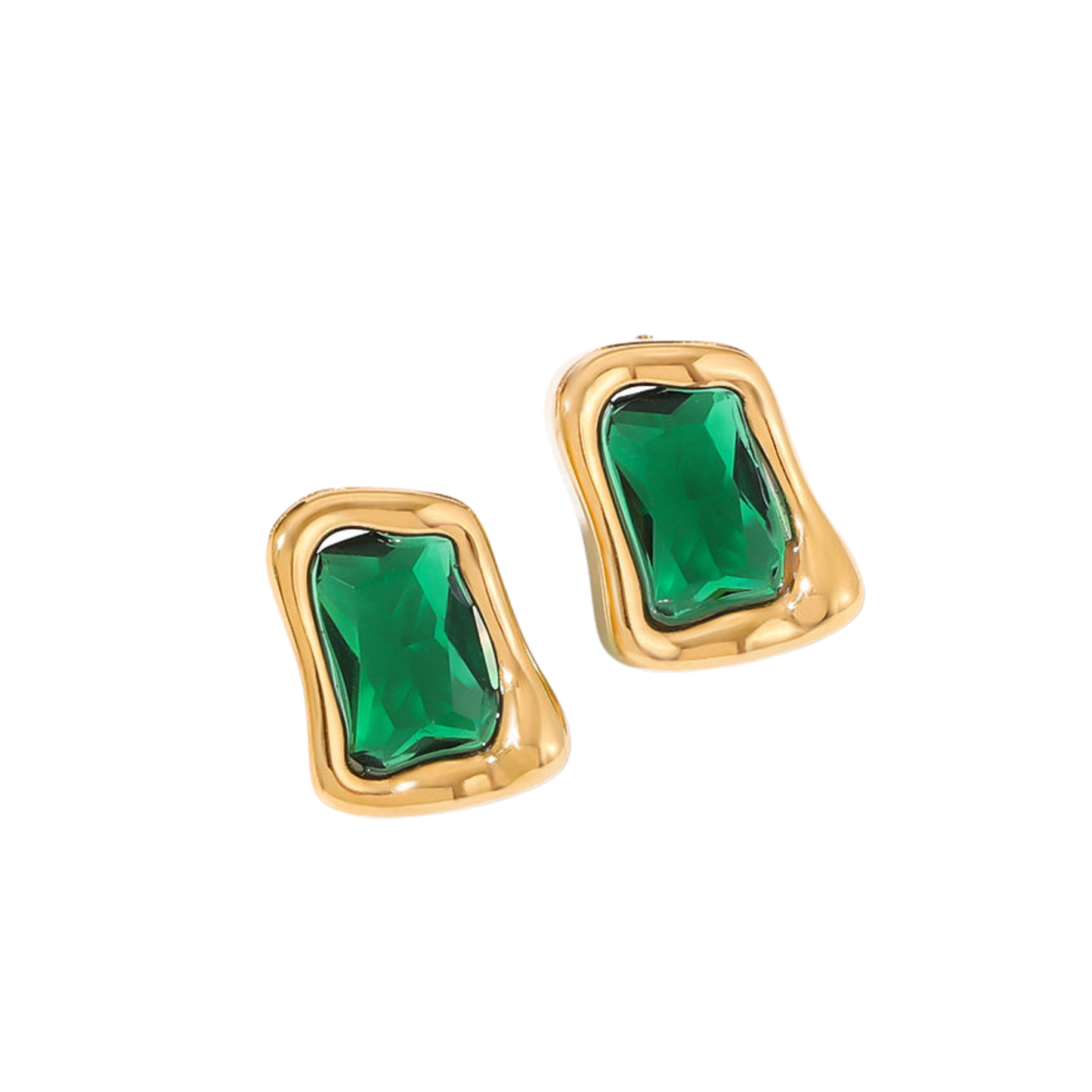 Green Artsy Studs