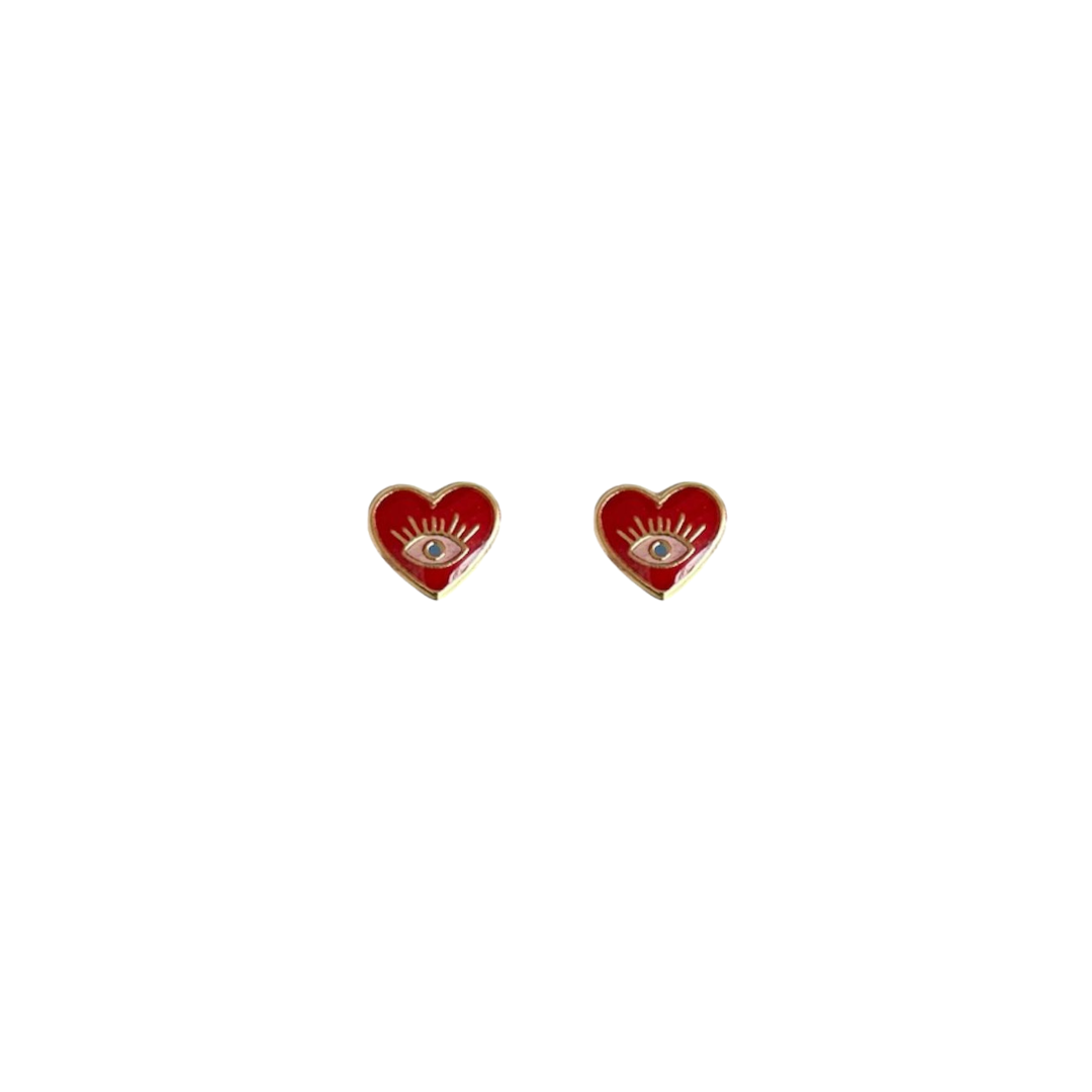 Corazon esmaltado ojo turco 10k