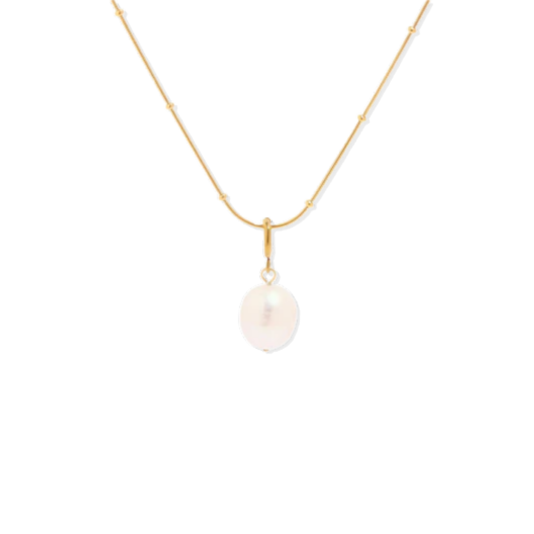 Single Pearl Round Beads Necklace