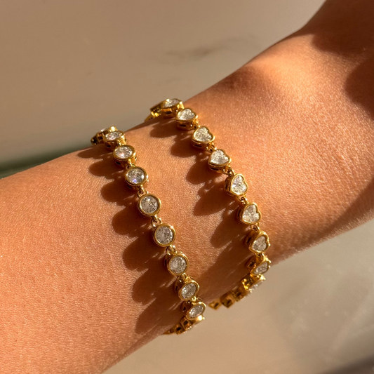 Circle Tennis Golden Bracelet