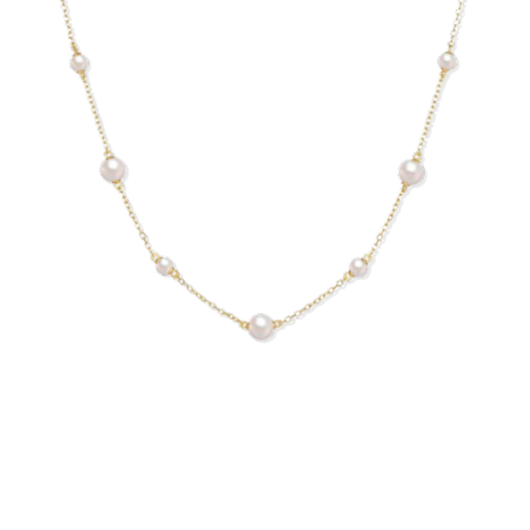Delicate Pearl Golden Necklace