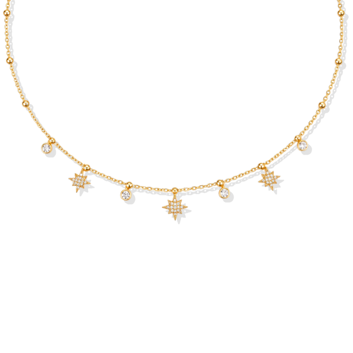 Golden Choker Stars Necklace