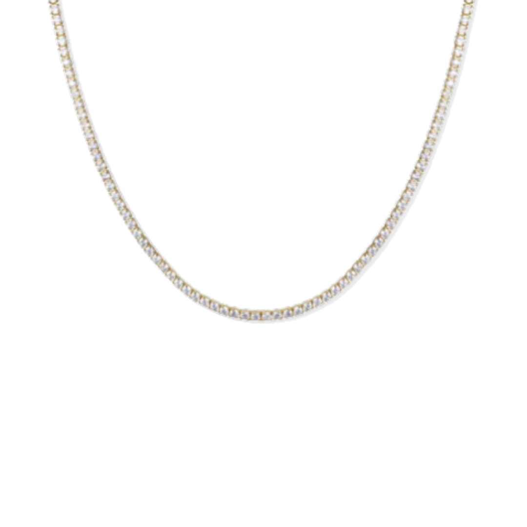 Thin Tennis Golden Necklace