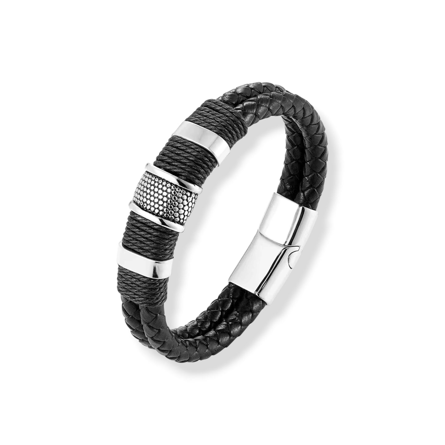 Angel silver black bracelet