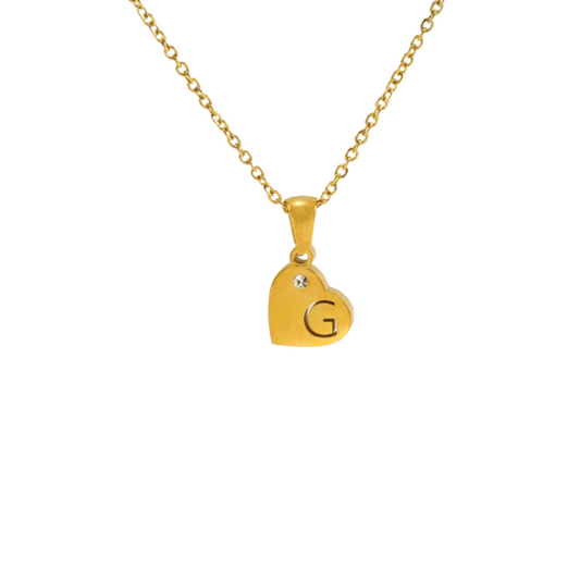 Initial heart golden necklace