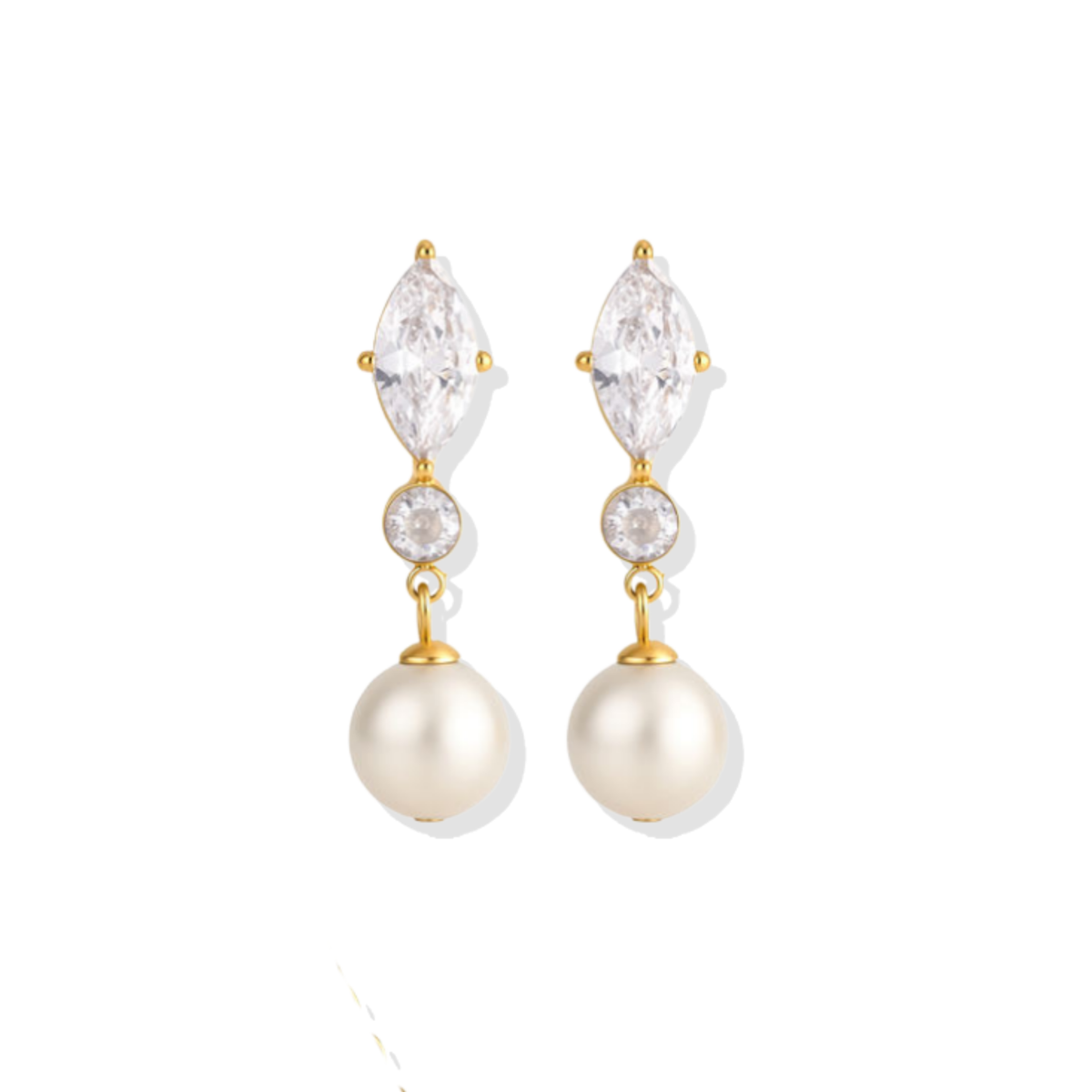 Elegant Golden Pearl Earrings