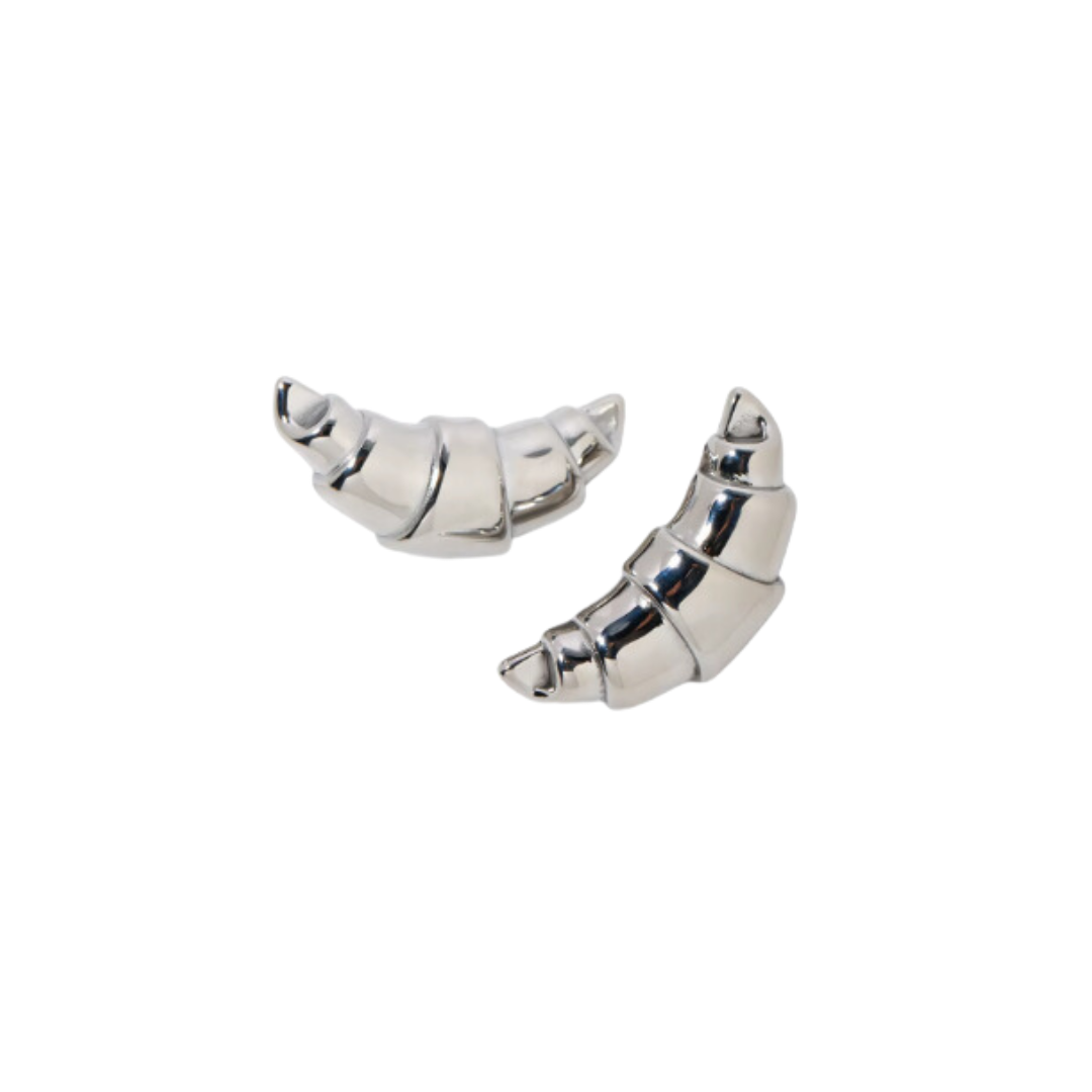 Croissant silver earrings