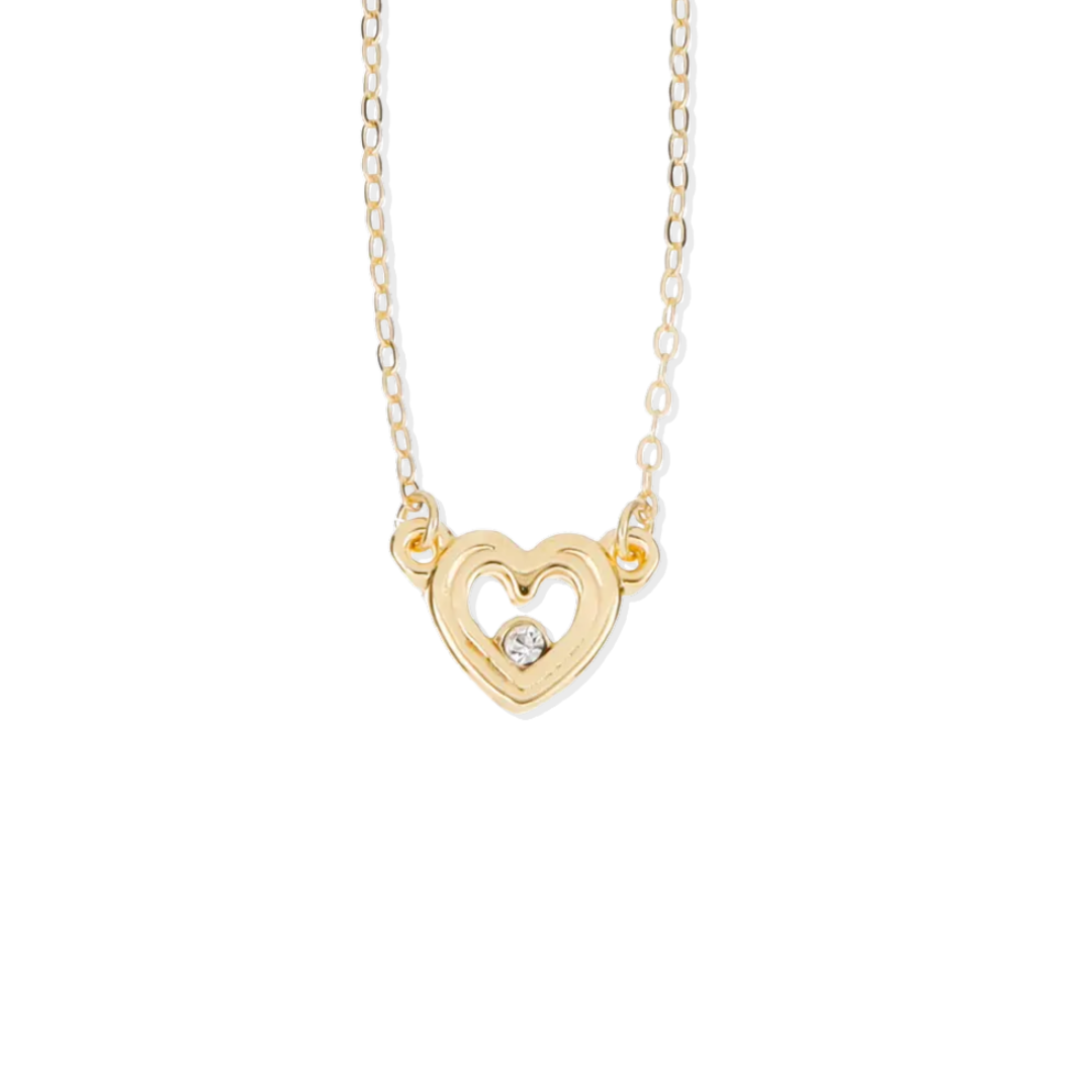 Double heart w zirc necklace