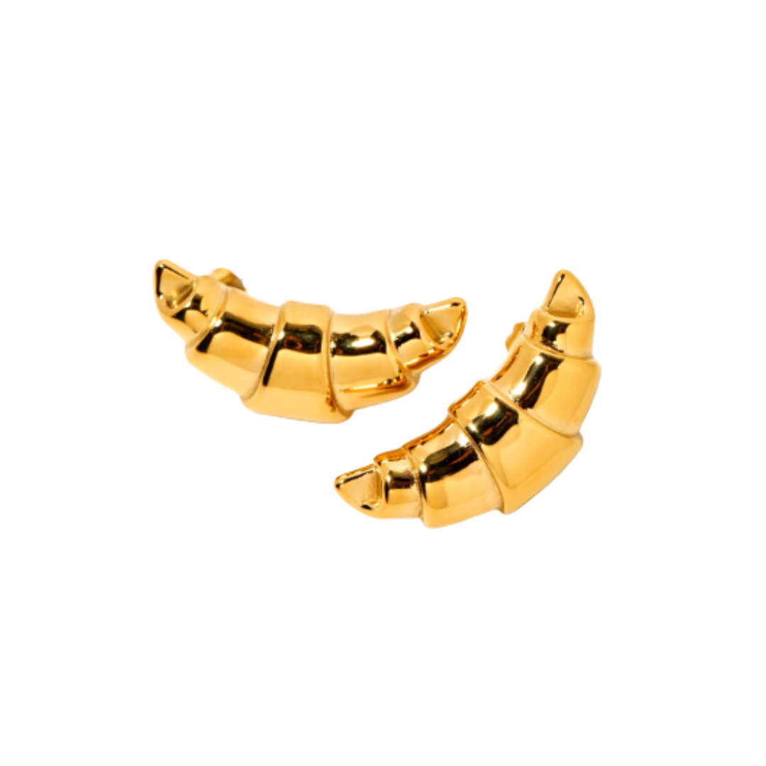 Croissant golden earrings
