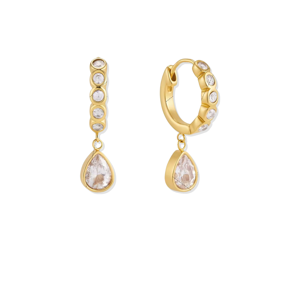 Clara Drop Golden Hoops