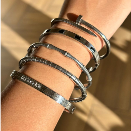 Nail silver bracelet