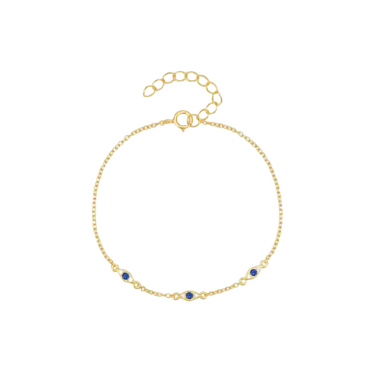 Golden blue eye bracelet