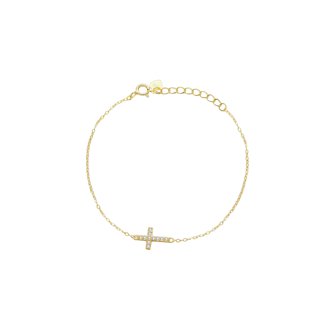 SPARKLING CROSS GOLDEN BRACELET