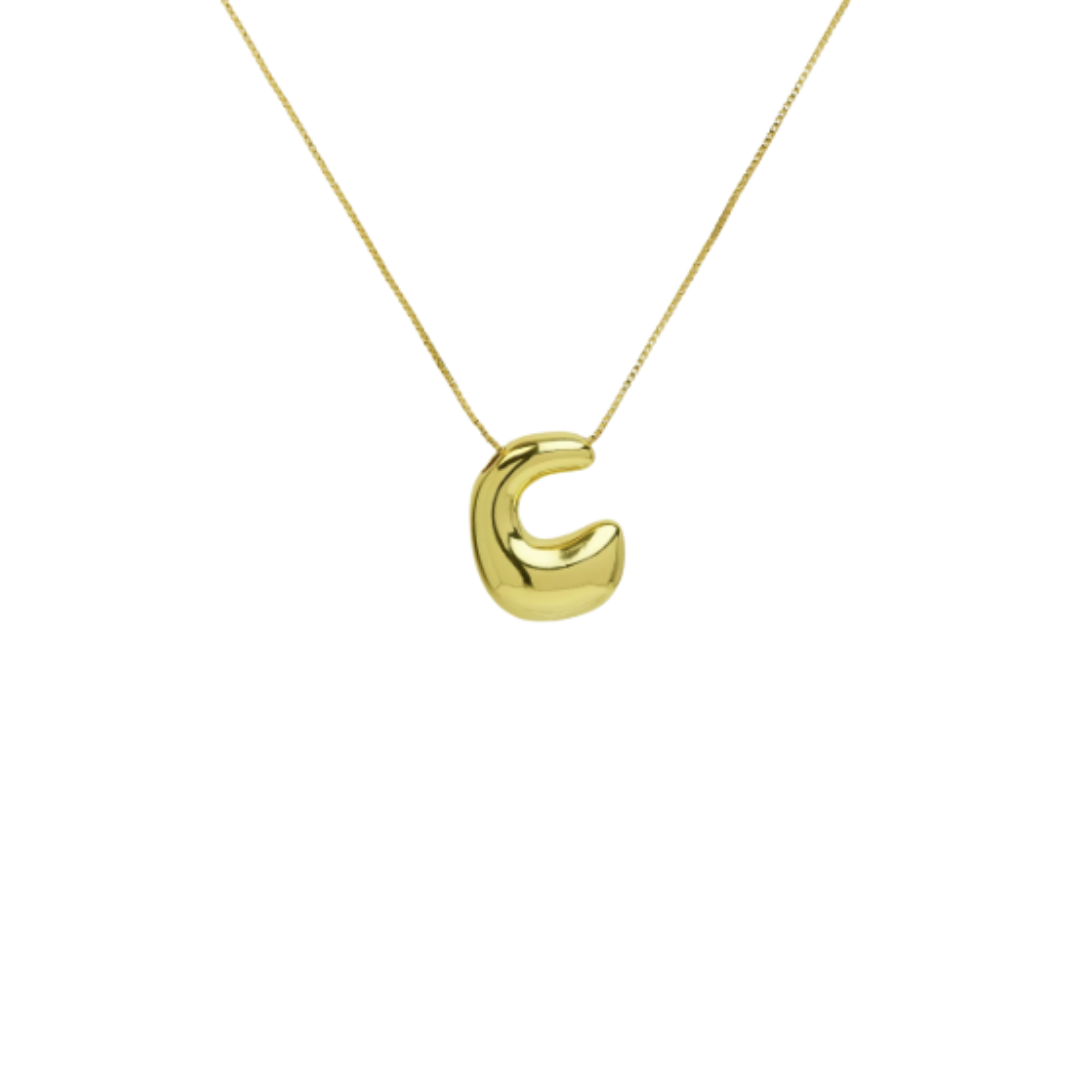 Bubble initial necklace
