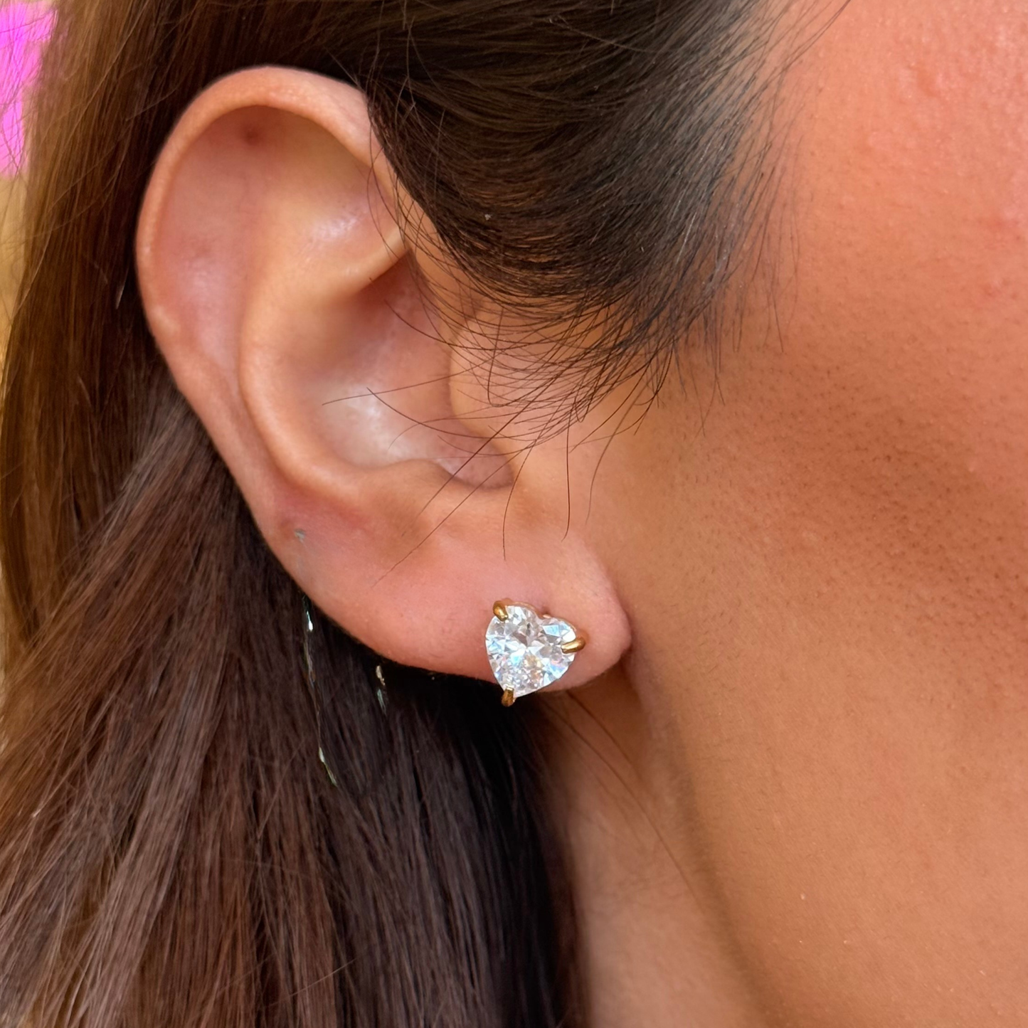 Heart Zir Golden Studs