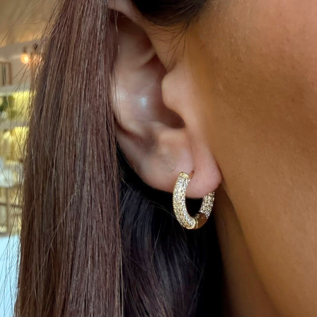 Micro Pave Round Hoops