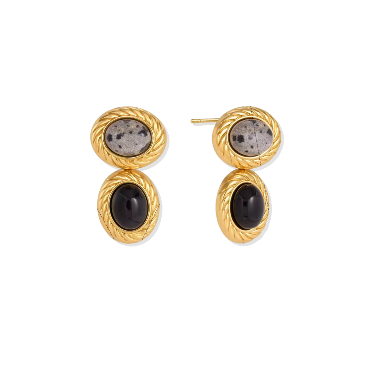 Black Shell Golden Earrings