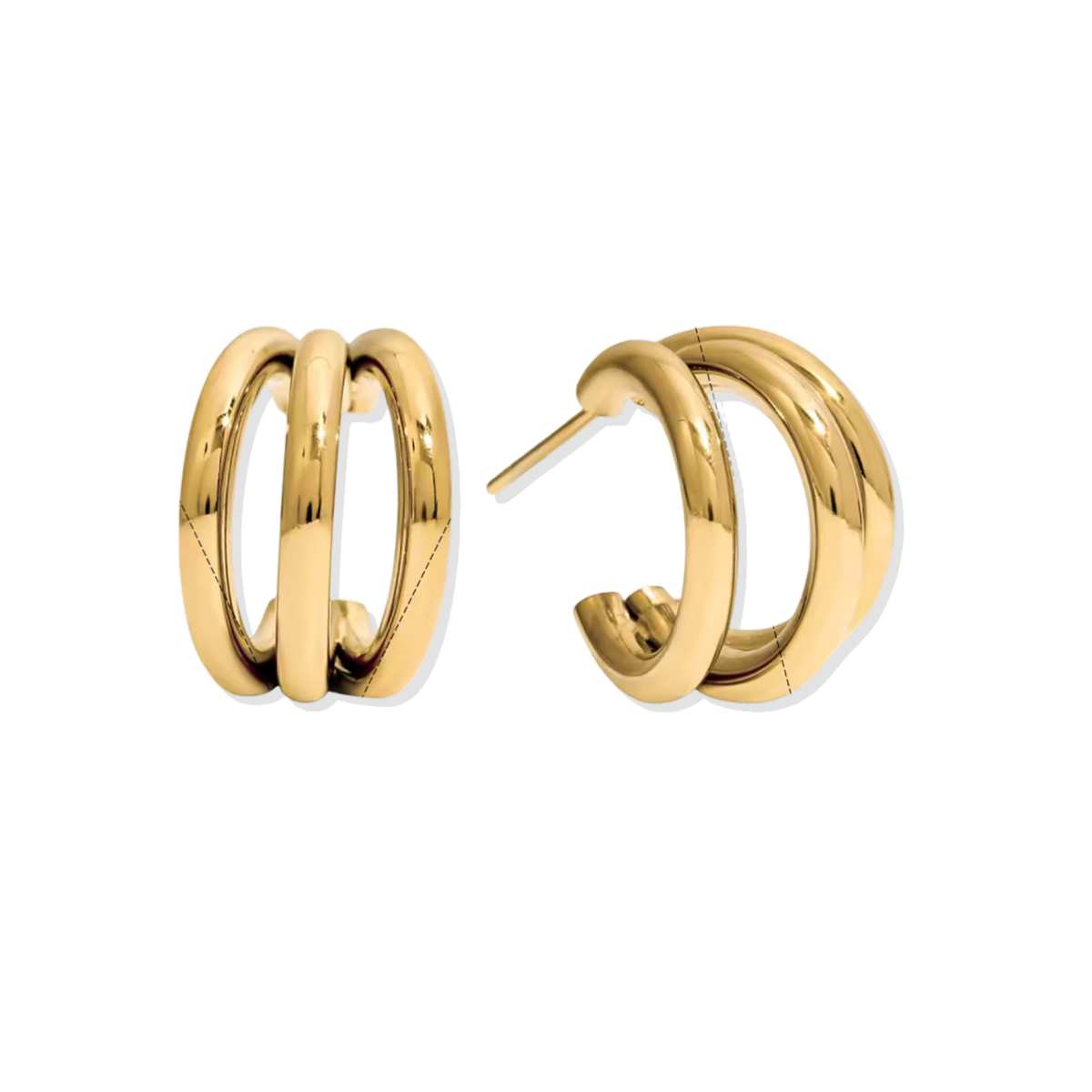 Liam Triple Golden Hoops
