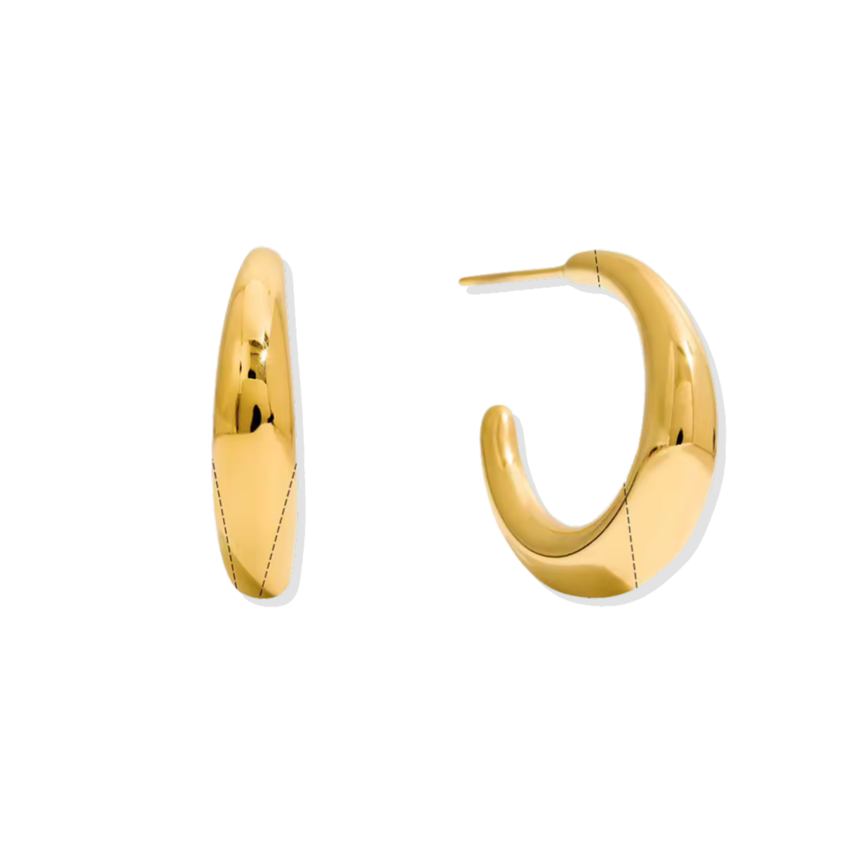 Moon Golden Hoops