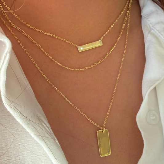 Triple boho golden necklace