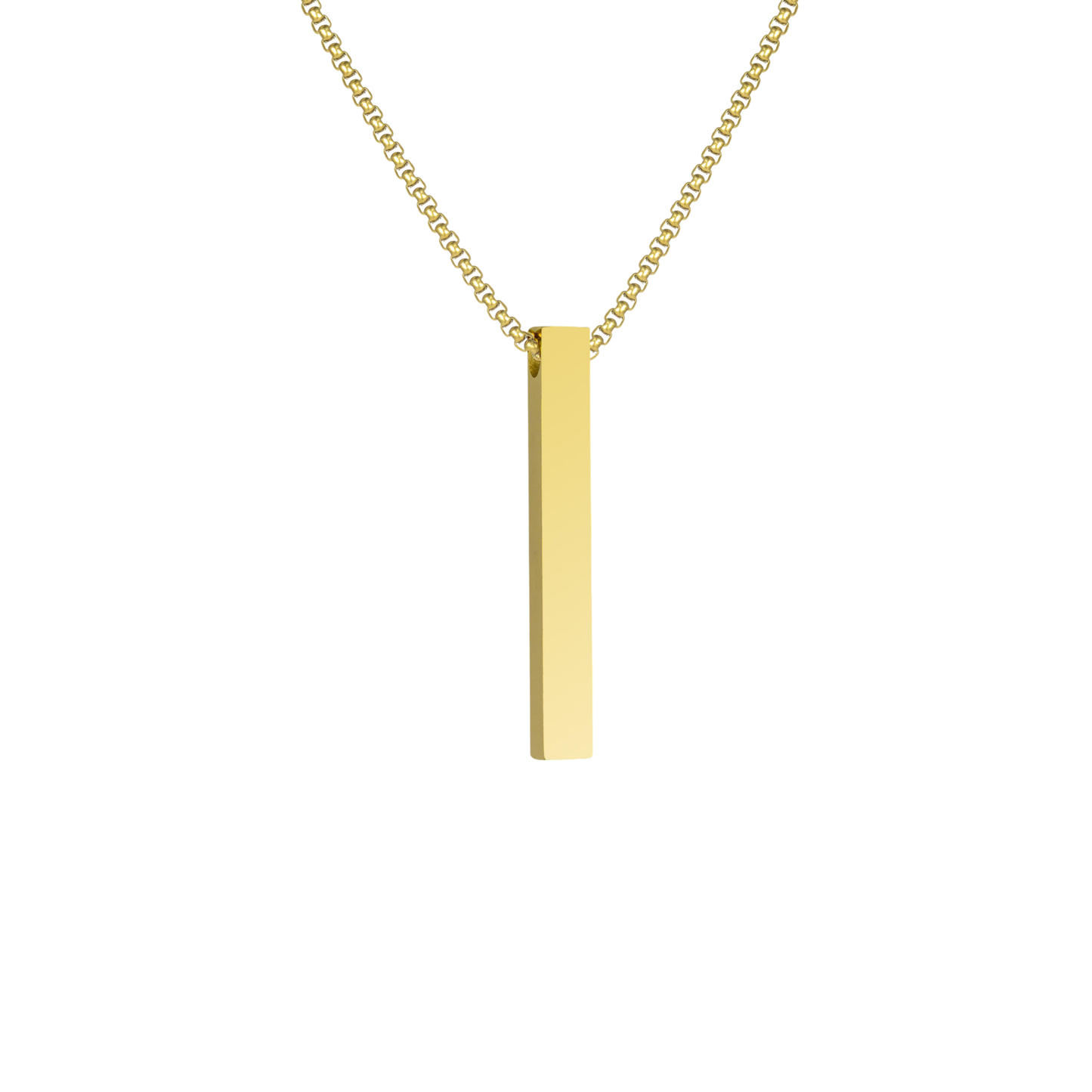 Golden Bar Engraved Necklace