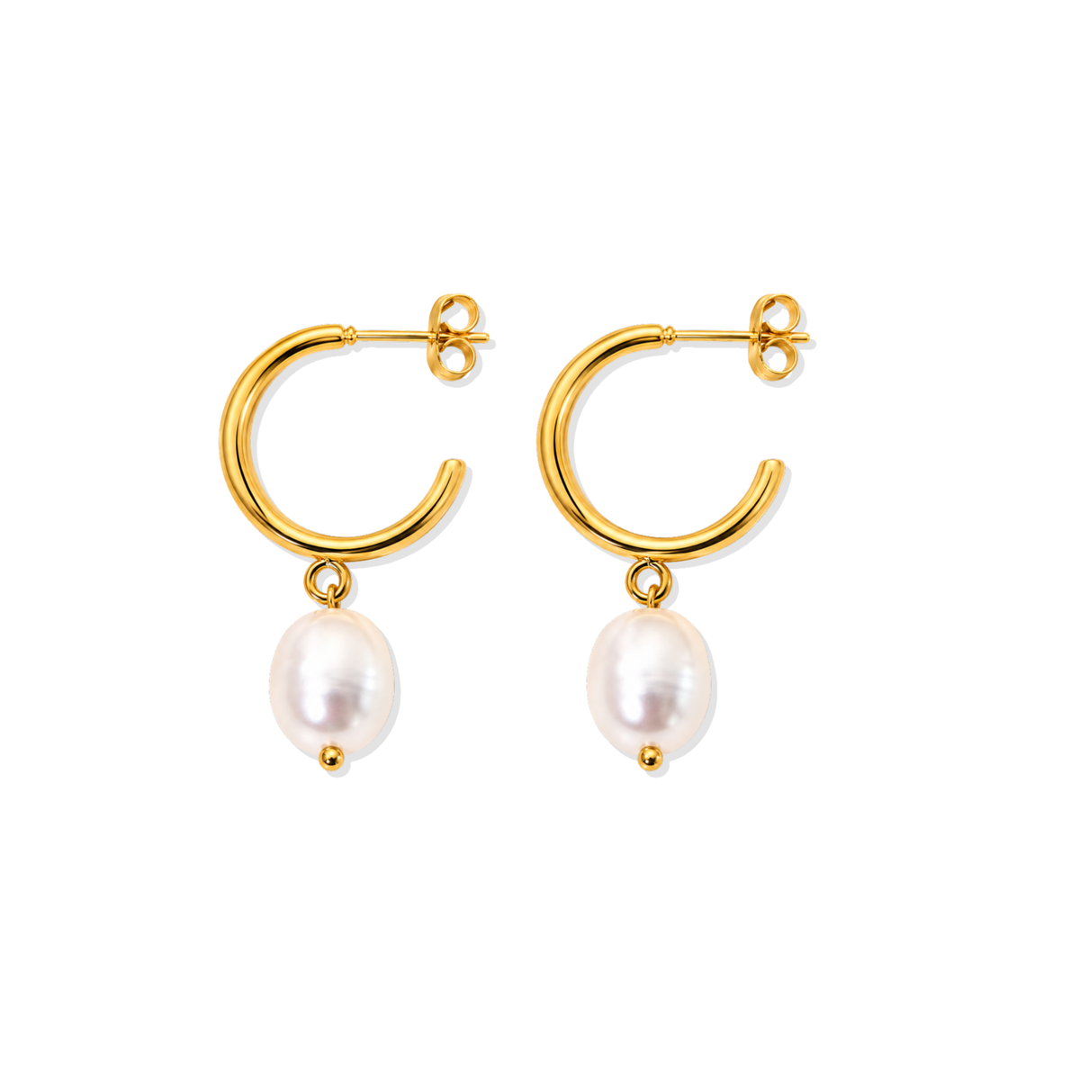 Golden Pear Hoops