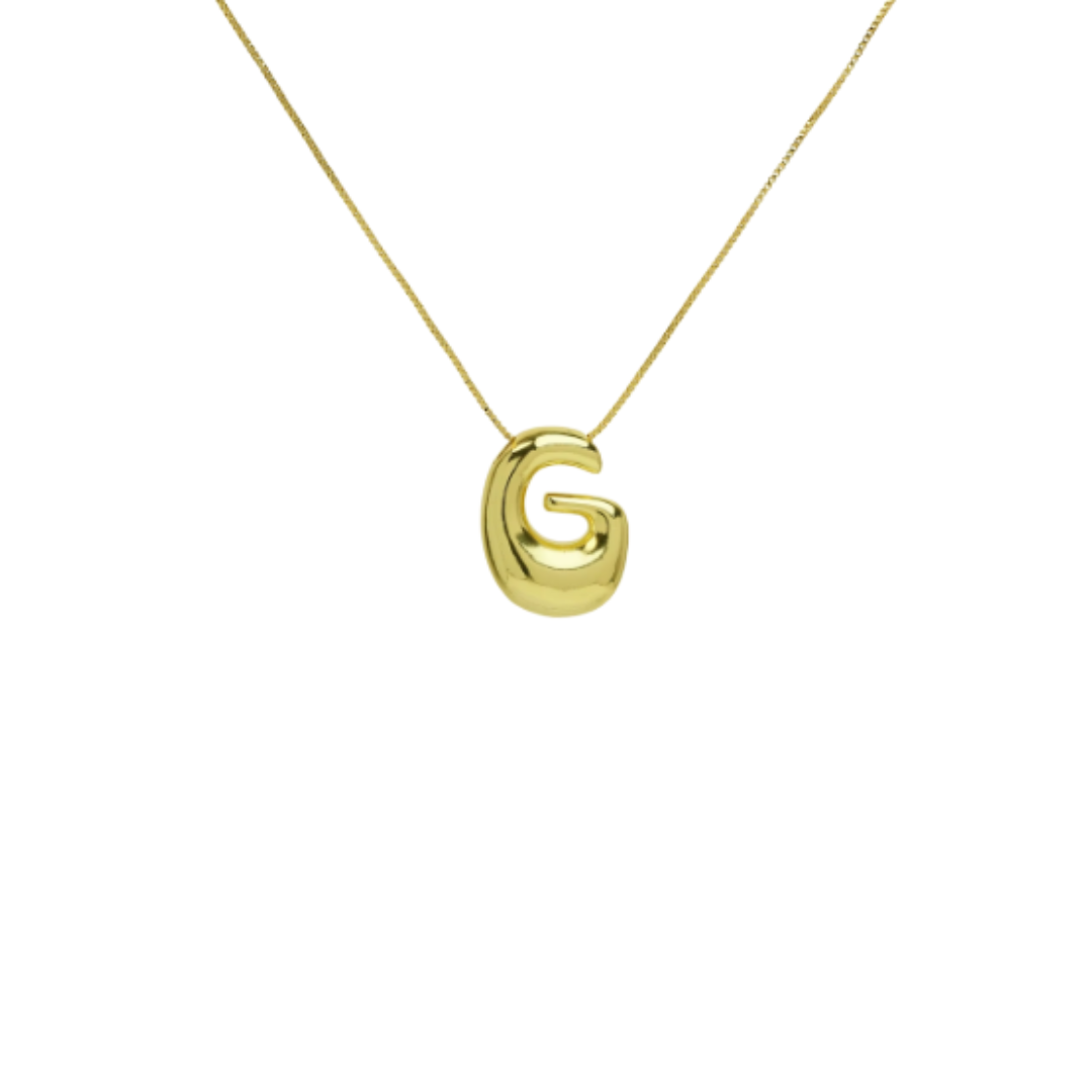 Bubble initial necklace