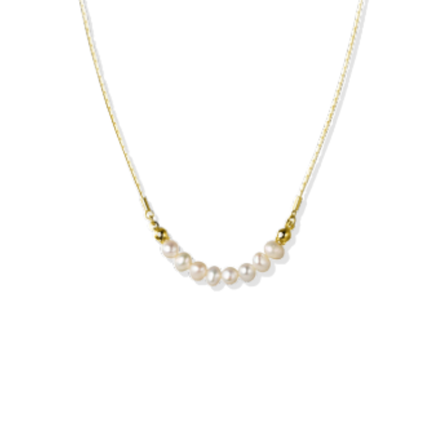 Golden Necklace Multi Pearl