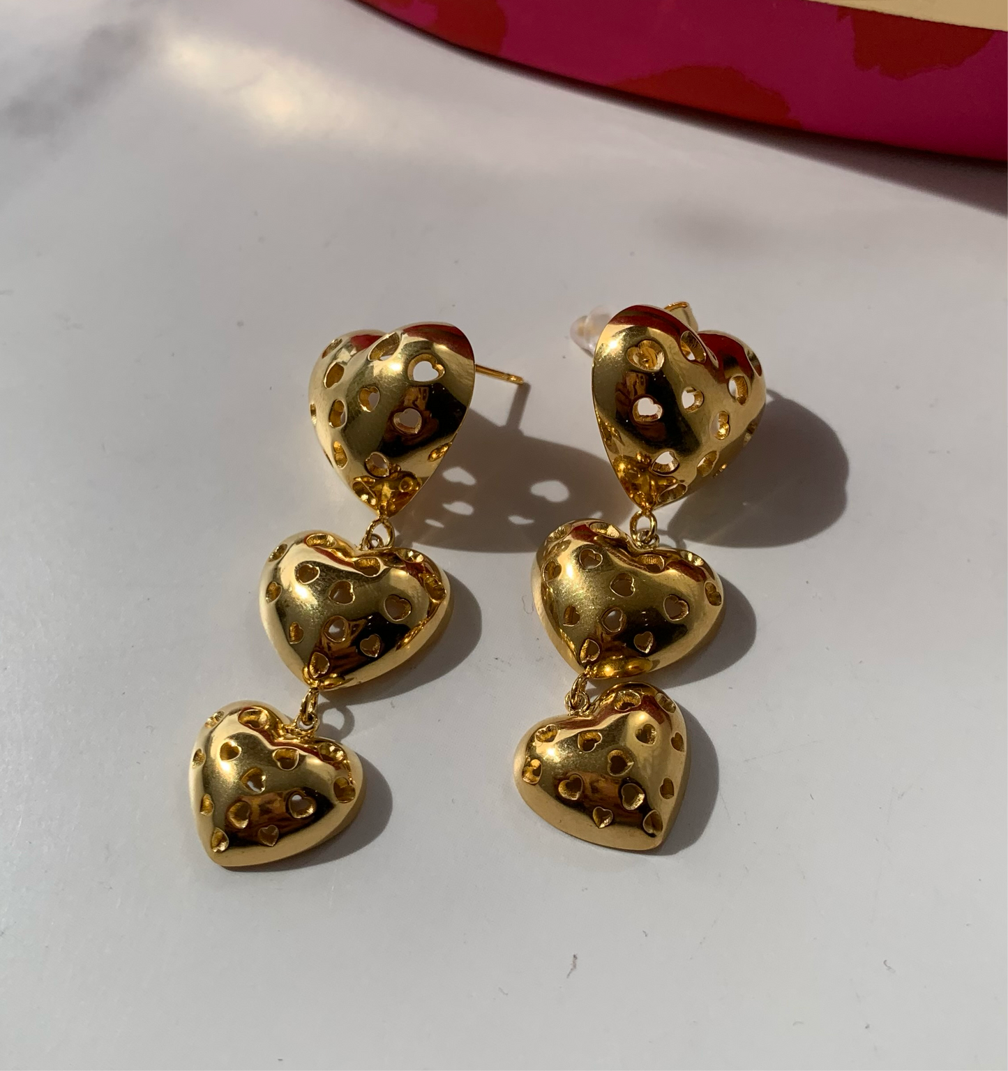 Multi heart zirc earrings