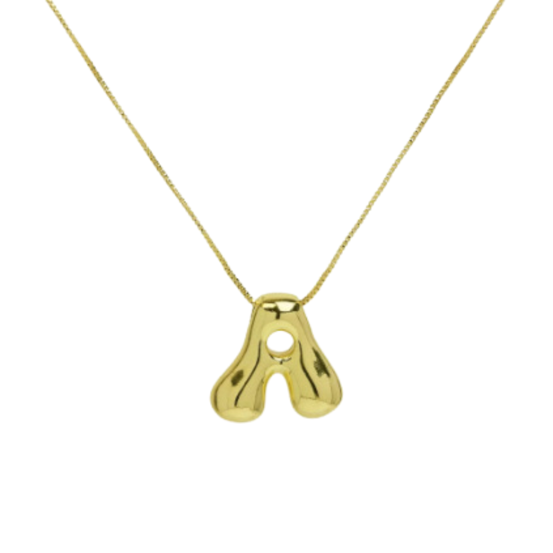 Bubble initial necklace