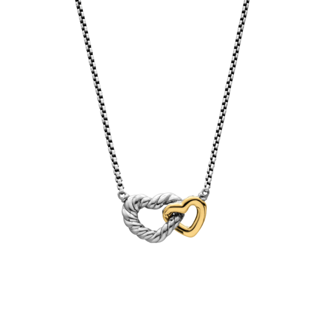 Silver dual love necklace