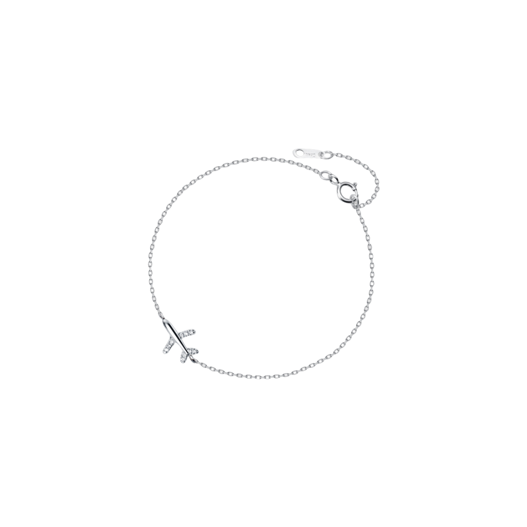 Silver Airplane Bracelet
