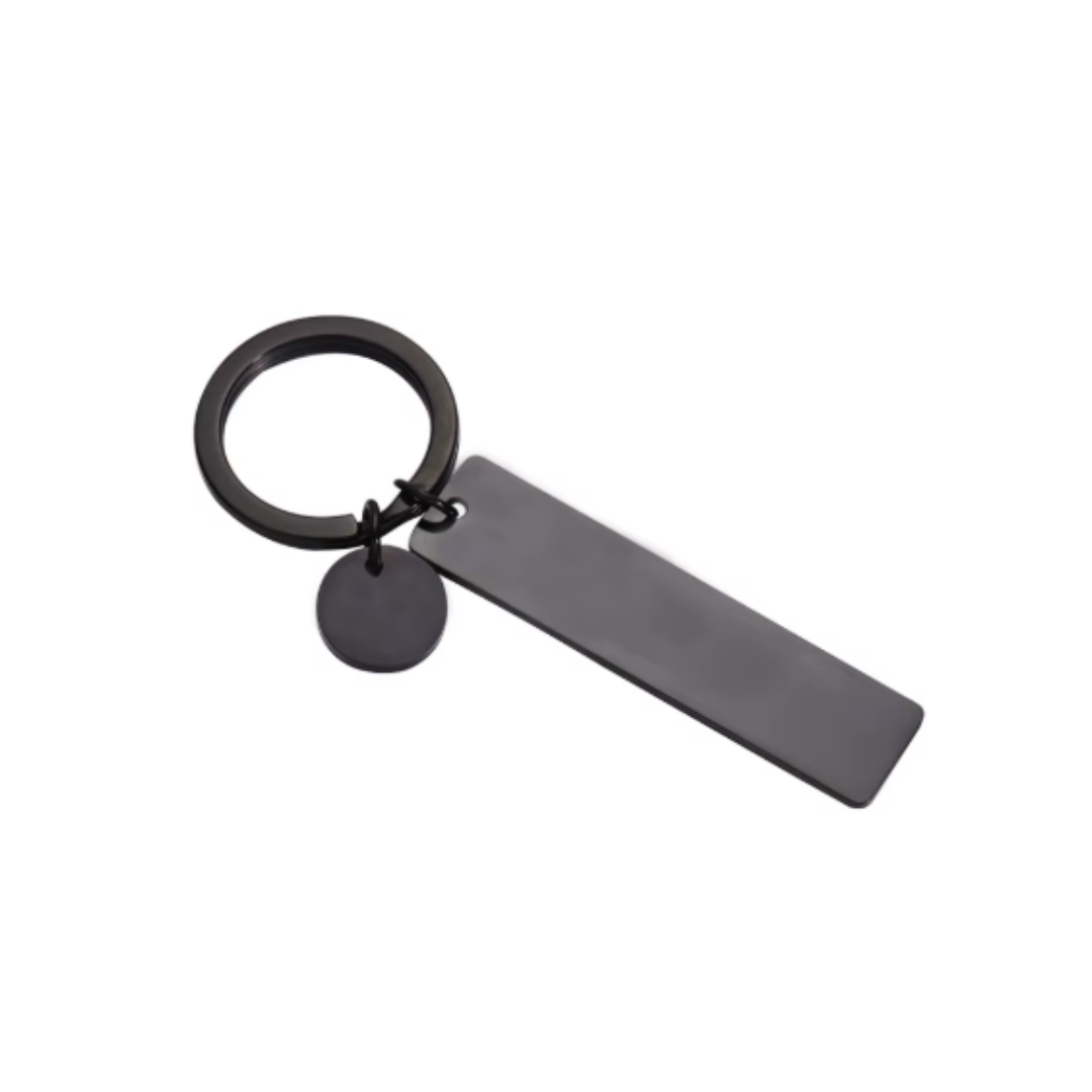 BLACK RECTANGLE KEYCHAIN