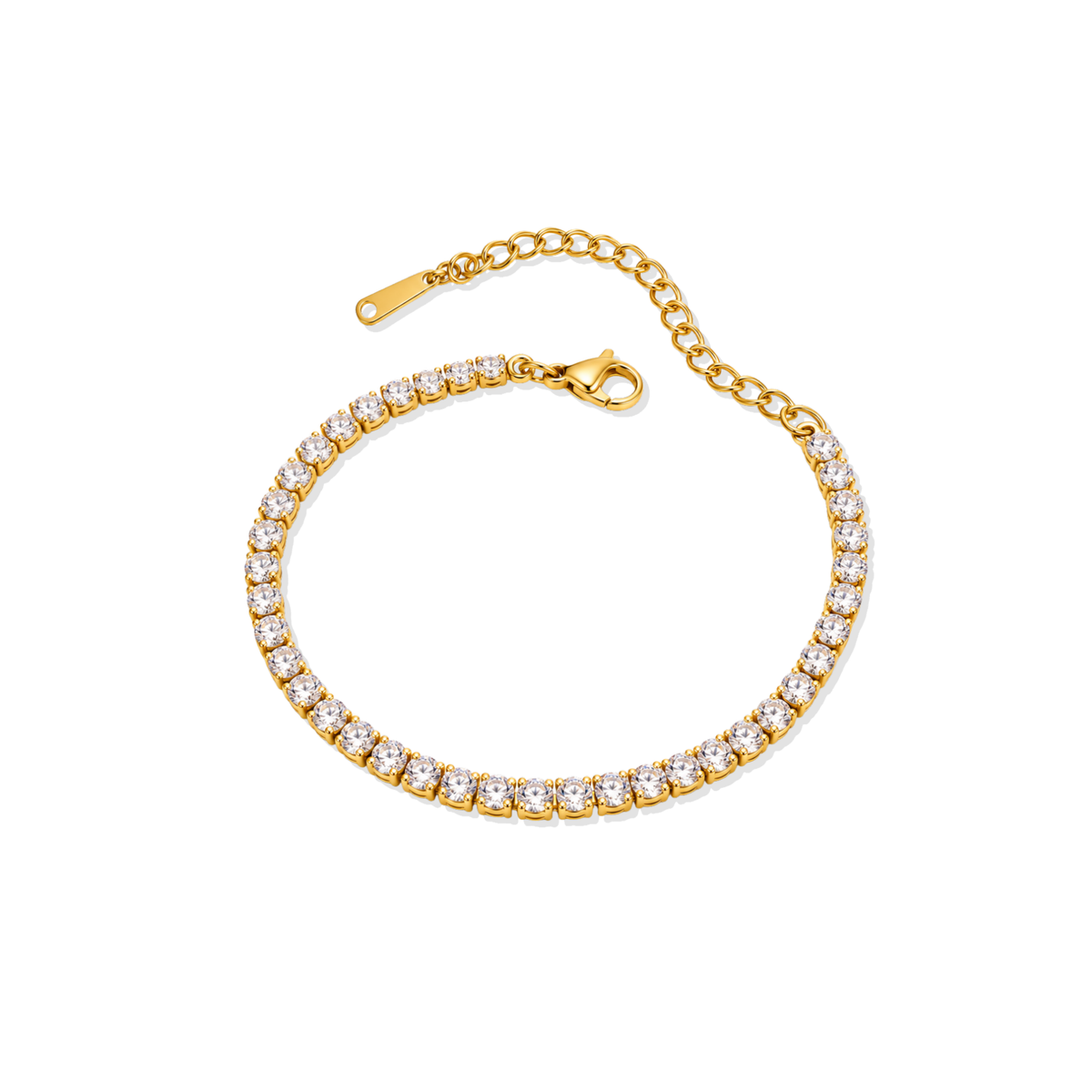 Tennis Wide Golden Bracelet