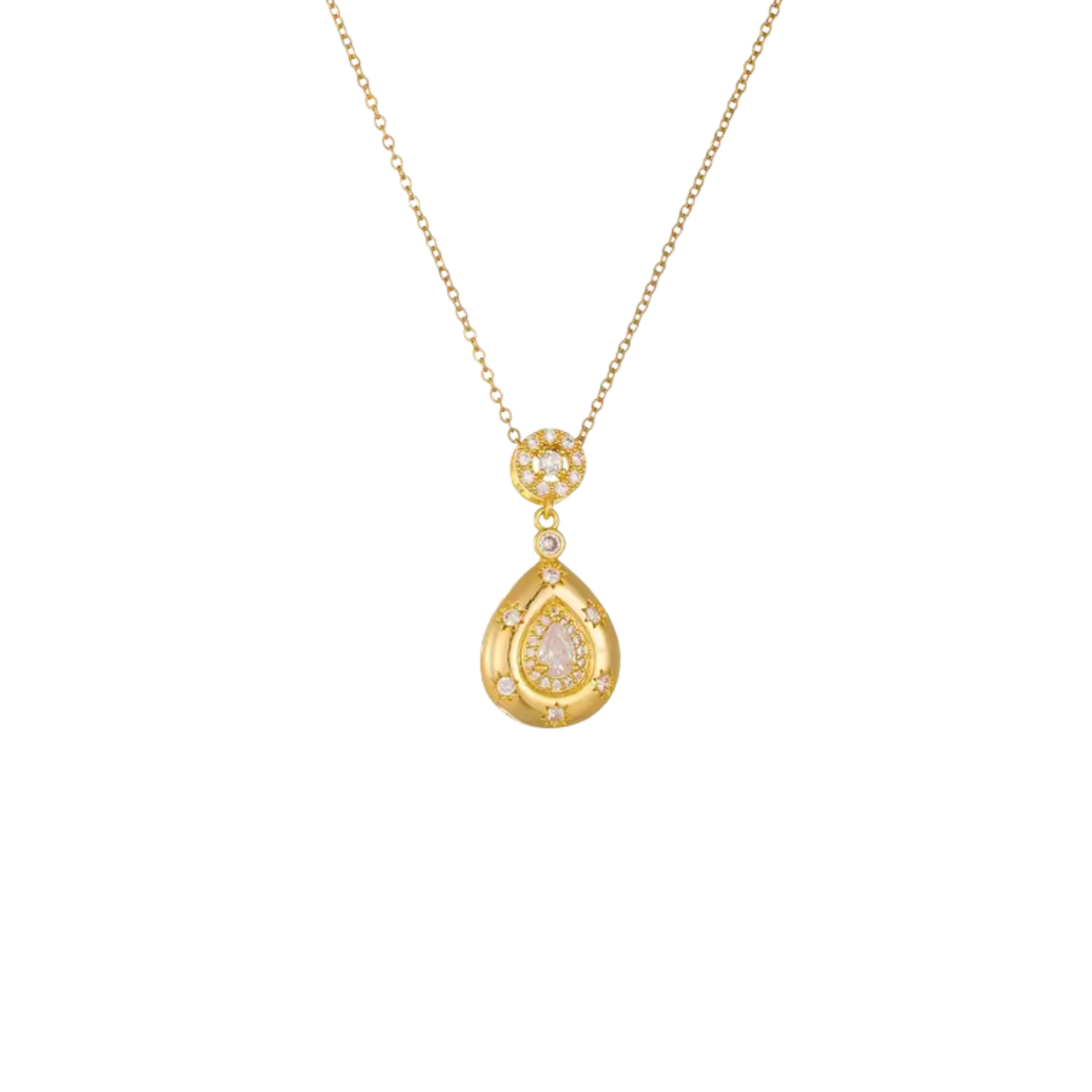Golden White Drop Necklace