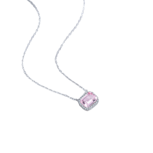 Pink Spark Silver Tiffany Necklace
