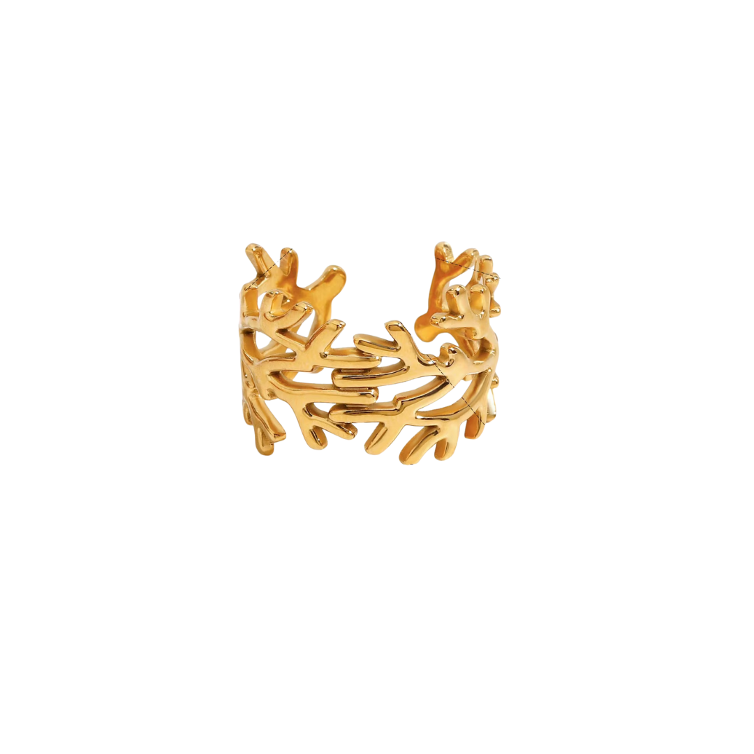 Golden leaf ring